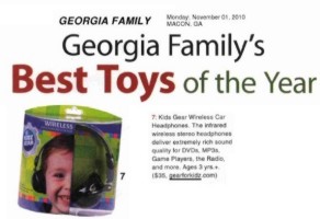 Kidz Gear Wins Georgia Family Magazine Best Toys of the Year!